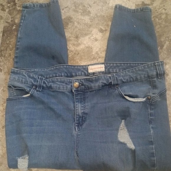 Molly Isadora  Womens  Distressed  Mid Rise Dark Wash Stretch  Jeans Size 22 - Picture 6 of 9
